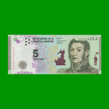 PESOS 3er DISEÑO $5,00, BOT 3901, AÑO 2015, ESTADO EXCELENTE.-
