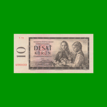 BILLETE DE CHECOSLOVAQUIA 10 KORUN, PICK 88b, AÑO 1960 ESTADO SIN CIRCULAR.-