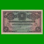 BILLETE DE MOZAMBIQUE 5 LIBRAS ESTERLINAS, PICK R32, AÑO 1934 ESTADO MUY BUENO.-