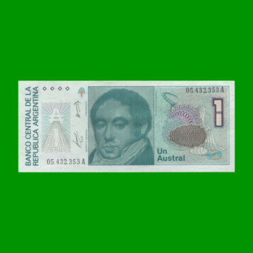 BILLETE DE AUSTRALES, 1 AUSTRAL, BOT 2801a, AÑO 1985, ESTADO EXCELENTE+.-