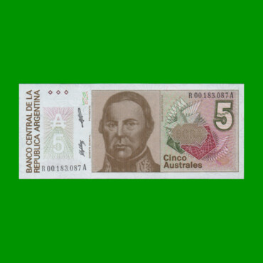 REPOSICION BILLETE DE 5 AUSTRALES, BOT 2817, ESTADO SIN CIRCULAR.-