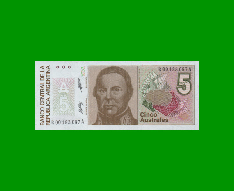 REPOSICION BILLETE DE 5 AUSTRALES, BOT 2817, ESTADO SIN CIRCULAR.-