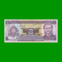 BILLETE DE HONDURAS 2 LEMPIRAS, PICK 80Ae, AÑO 2004 ESTADO SIN CIRCULAR.-
