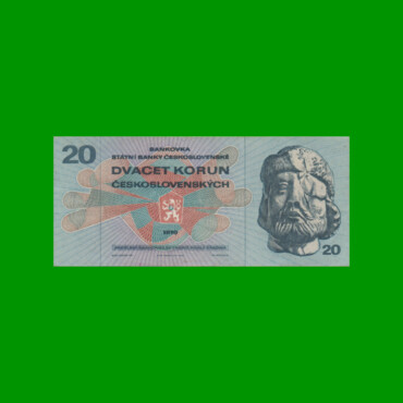 BILLETE DE CHECOSLOVAQUIA 20 KORUN, PICK 92, AÑO 1970 ESTADO MUY BUENO.-