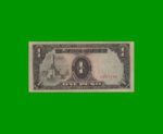 BILLETE DE FILIPINAS 1 PESO, PICK 109a, ESTADO EXCELENTE- .-