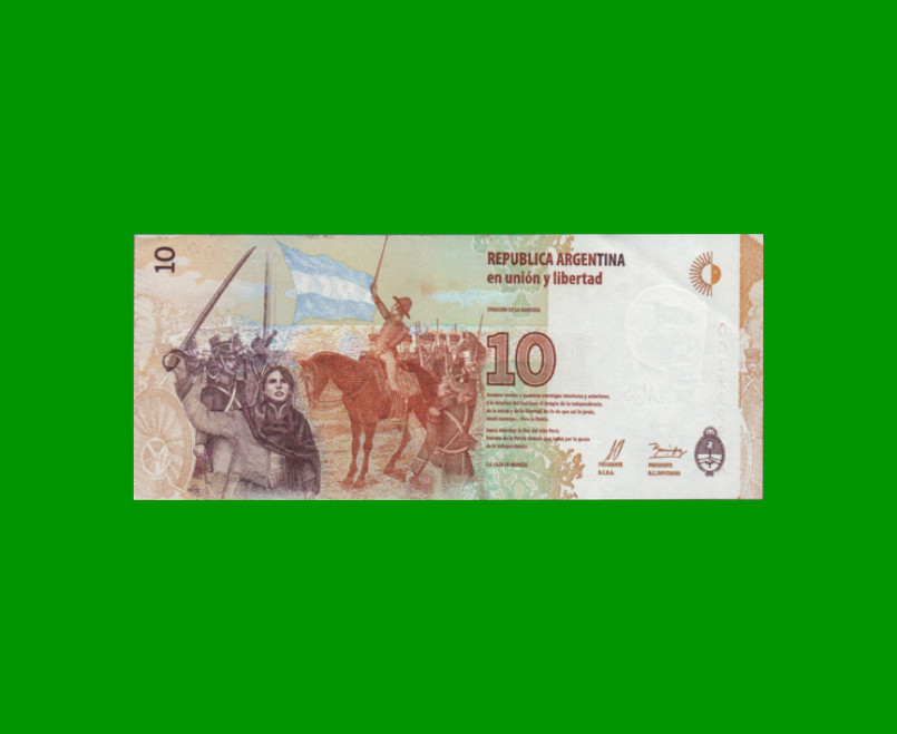 PESOS 3er DISEÑO $10,00, BOT 4001, AÑO 2016, ESTADO EXCELENTE.- - Imagen 2