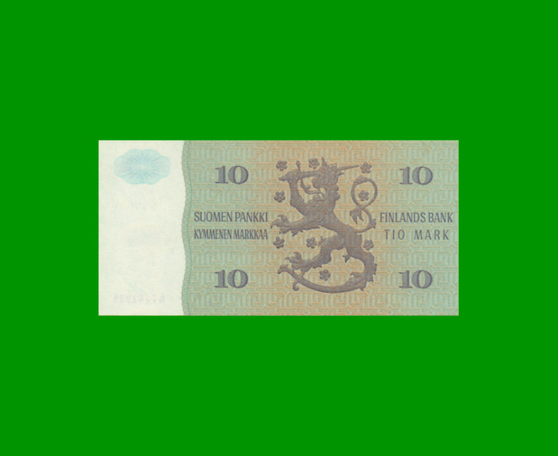 BILLETE DE FINLANDIA 10 MARKKA, PICK 111, AÑO 1980 ESTADO SIN CIRCULAR.- - Imagen 2