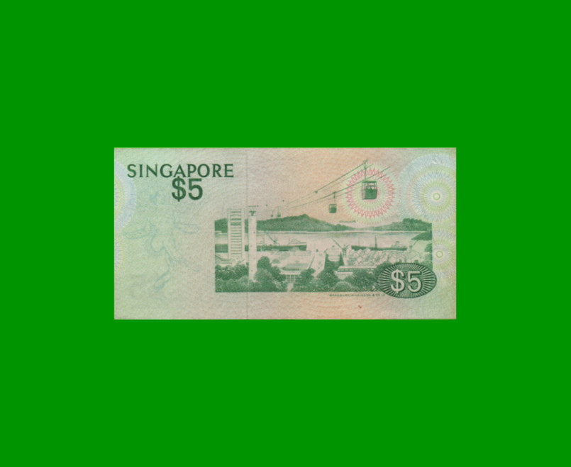 BILLETE DE SINGAPUR 5 DOLARES, PICK 10, ESTADO MUY BUENO+ .- - Imagen 2