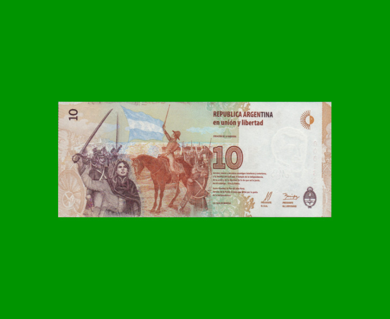 PESOS 3er DISEÑO $10,00, BOT 4001, AÑO 2016, ESTADO EXCELENTE+.- - Imagen 2