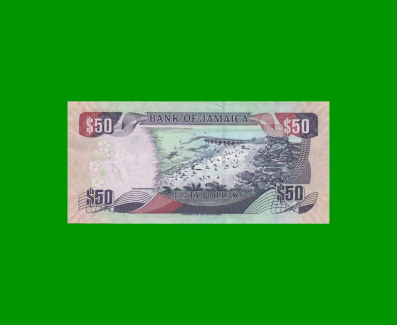 BILLETE DE JAMAICA 50 DOLARES PICK 83c, AÑO 2008 ESTADO SIN CIRCULAR.- - Imagen 2