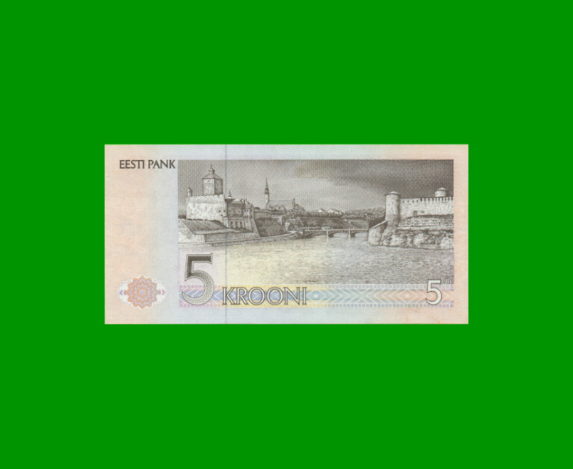 BILLETE DE ESTONIA 5 KROON, PICK 76a, AÑO 1994 ESTADO SIN CIRCULAR.- - Imagen 2