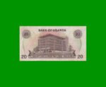 BILLETE DE UGANDA 20 SHILLINGS, PICK 7b, AÑO 1973 ESTADO MUY BUENO.- - Imagen 2