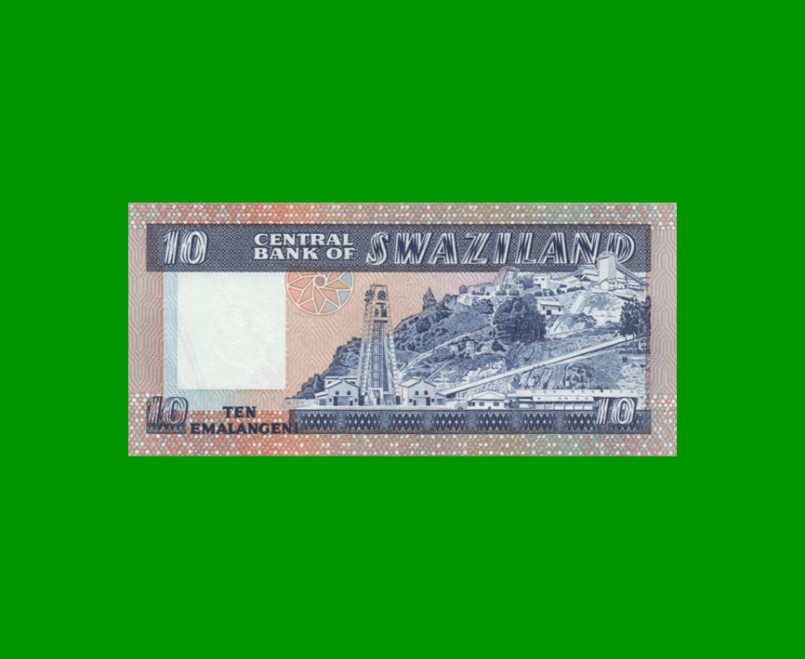 BILLETE DE SWAZILAND 10 EMALANGENI, PICK 10c, AÑO 1985 ESTADO SIN CIRCULAR.- - Imagen 2