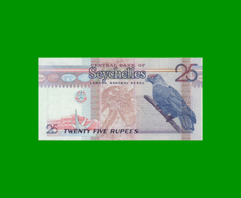 BILLETE DE SEYCHELLES 25 RUPIAS, PICK 37 AÑO 1998 ESTADO SIN CIRCULAR.- - Imagen 2