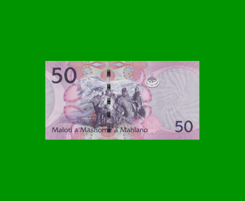 BILLETE DE LESOTHO 50 MALOTI, PICK 23b AÑO 2013 ESTADO SIN CIRCULAR.- - Imagen 2