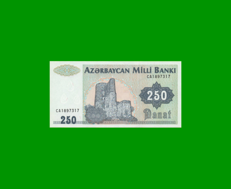 BILLETE DE AZERBAIYAN 250 MANAT, PICK 13b, AÑO 1992 ESTADO SIN CIRCULAR.-