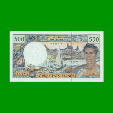 BILLETE DE TERRITORIO FRANCES DEL PACIFICO 500 FRANCOS, PICK 1h, ESTADO SIN CIRCULAR.-