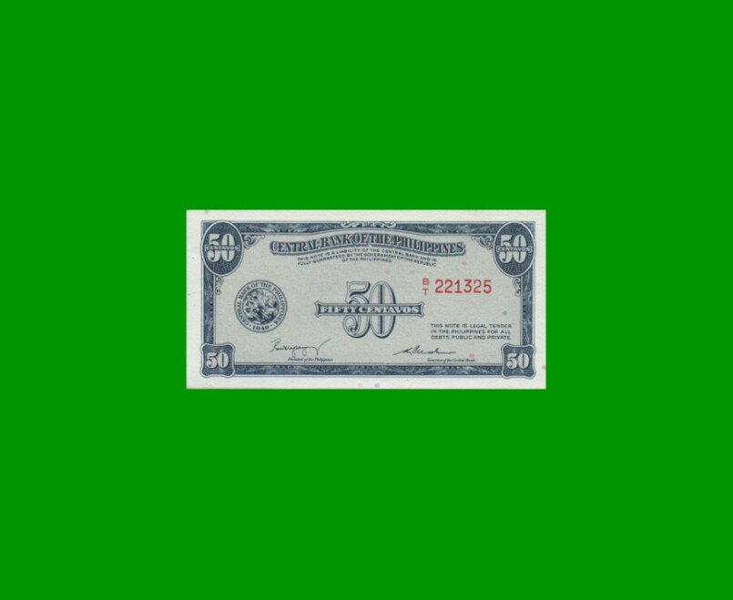 BILLETE DE FILIPINAS 50 CENTAVOS, PICK 131, ESTADO SIN CIRCULAR.-