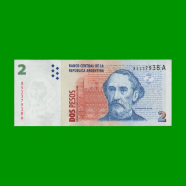 PESOS CONVERTIBLES 2do DISEÑO $2,00, BOT 3202, AÑO 1998, ESTADO EXCELENTE.-