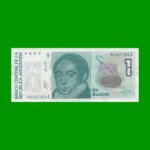 BILLETE DE AUSTRALES, 1 AUSTRAL , BOT 2802, AÑO 1986, ESTADO EXCELENTE.-