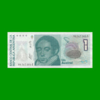 BILLETE DE AUSTRALES, 1 AUSTRAL , BOT 2802, AÑO 1986, ESTADO EXCELENTE.-