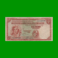 BILLETE DE URUGUAY $1,00, PICK 28a, ESTADO BUENO.-