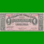 BILLETE DE MEXICO, CHIHUAHUA $5,00 PICK S532A, AÑO 1915, ESTADO SIN CIRCULAR.-