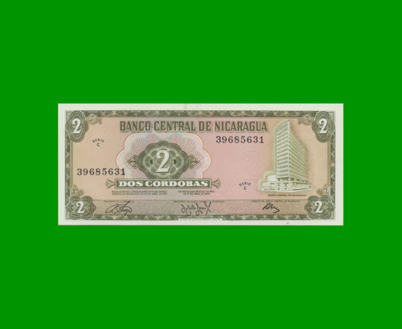 BILLETE DE NICARAGUA 2 CORDOBAS, PICK 121a, ESTADO SIN CIRCULAR.-