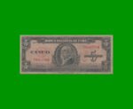 BILLETE DE CUBA $5,00 PICK 78a, AÑO 1949, ESTADO BUENO.-