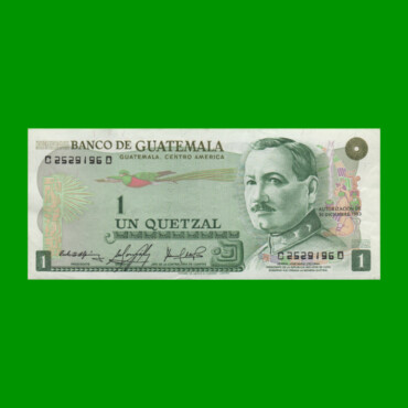 BILLETE DE GUATEMALA 1 QUETZAL, PICK 59c, AÑO 1983 ESTADO EXCELENTE.-