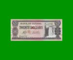 BILLETE DE GUYANA 20 DOLARES PICK 30d, ESTADO SIN CIRCULAR.-