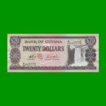 BILLETE DE GUYANA 20 DOLARES PICK 30d, ESTADO SIN CIRCULAR.-