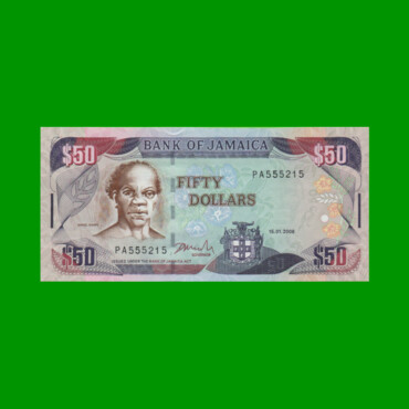 BILLETE DE JAMAICA 50 DOLARES PICK 83c, AÑO 2008 ESTADO SIN CIRCULAR.-