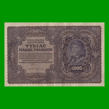 BILLETE DE POLONIA 1.000 MAREK, PICK 29 AÑO 1919, ESTADO MUY BUENO+.-