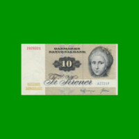 BILLETE DE DINAMARCA 10 KRONER, PICK 48a, ESTADO MUY BUENO+.-