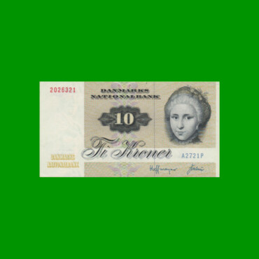 BILLETE DE DINAMARCA 10 KRONER, PICK 48a, ESTADO MUY BUENO+.-