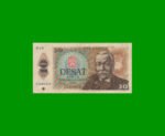BILLETE DE CHECOSLOVAQUIA 10 KORUN, PICK 94b, AÑO 1986 ESTADO MUY BUENO- .-