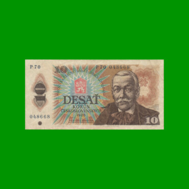 BILLETE DE CHECOSLOVAQUIA 10 KORUN, PICK 94b, AÑO 1986 ESTADO MUY BUENO- .-