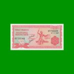 BILLETE DE BURUNDI 20 FRANCOS, PICK 27d, AÑO 2007 ESTADO SIN CIRCULAR.-