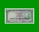 BILLETE DE MOZAMBIQUE 100 ESCUDOS RESELLADO, PICK 117, ESTADO SIN CIRCULAR.-