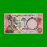BILLETE DE NIGERIA 1 NAIRA, PICK 23d, AÑO 1984 ESTADO EXCELENTE.-