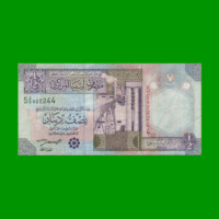 BILLETE DE LIBYA 1/2 DINAR, PICK 63, AÑO 2002 ESTADO MUY BUENO.-
