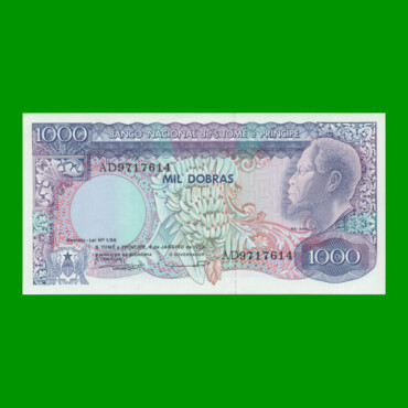 BILLETE DE SANTO TOME & PRINCIPE 1.000 DOBRAS, PICK 62, AÑO 1989, ESTADO SIN CIRCULAR.-