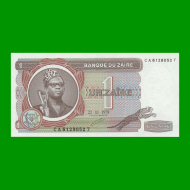 BILLETE DE ZAIRE 1 ZAIRE, PICK 19a, AÑO 1979, ESTADO SIN CIRCULAR.-