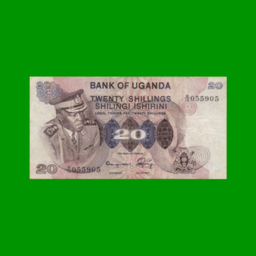 BILLETE DE UGANDA 20 SHILLINGS, PICK 7b, AÑO 1973 ESTADO MUY BUENO.-