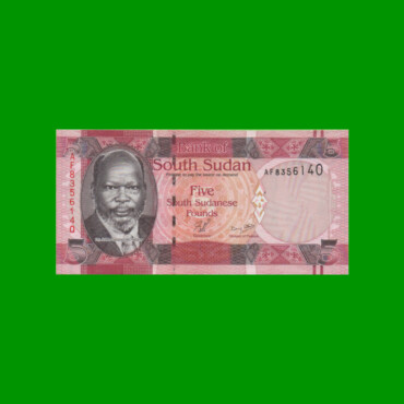BILLETE DE SUDAN DEL SUR 5 LIBRAS, PICK 6, AÑO 2011 ESTADO SIN CIRCULAR.-