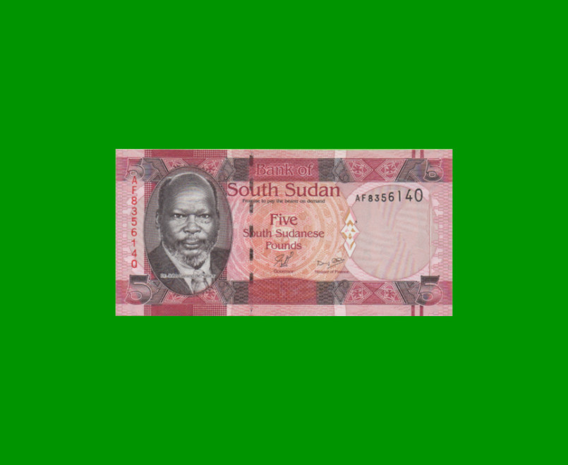 BILLETE DE SUDAN DEL SUR 5 LIBRAS, PICK 6, AÑO 2011 ESTADO SIN CIRCULAR.-