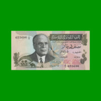 BILLETE DE TUNEZ 1/2 DINAR, PICK 69, AÑO 1973 ESTADO SIN CIRCULAR.-
