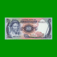 BILLETE DE SWAZILAND 10 EMALANGENI, PICK 10c, AÑO 1985 ESTADO SIN CIRCULAR.-