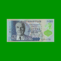 BILLETE DE MAURICIO 50 RUPIAS, POLYMERO, PICK 65, AÑO 2013 ESTADO SIN CIRCULAR.-